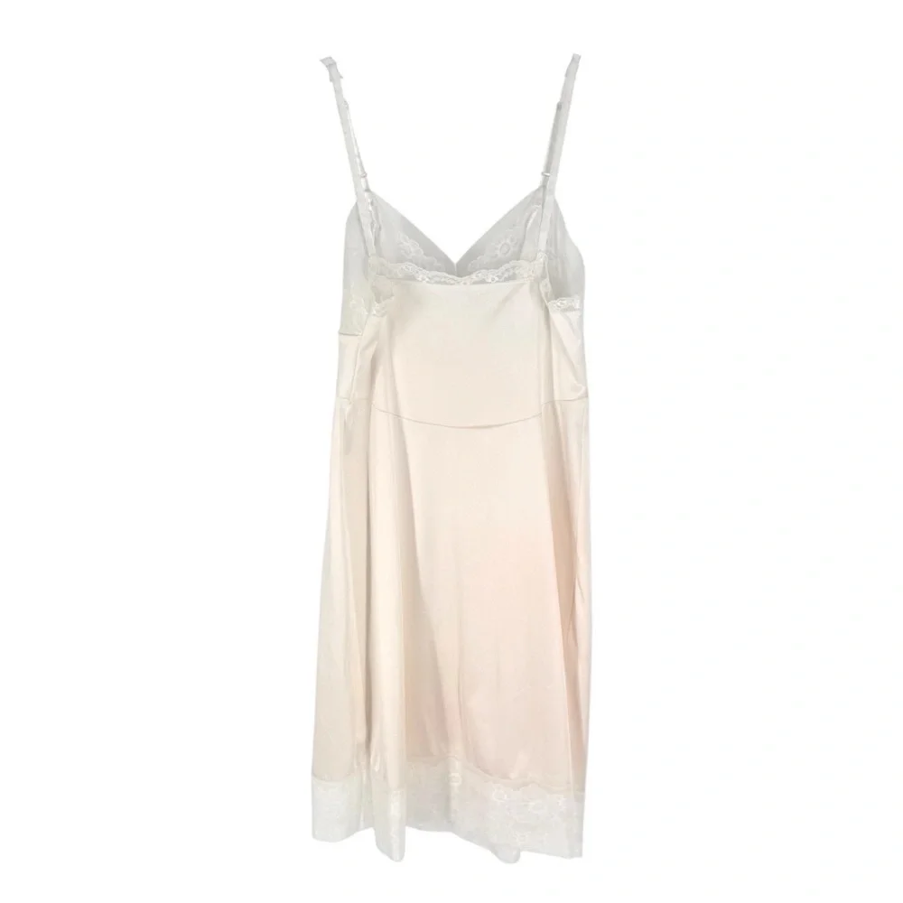 Vintage JC Penney Full Slip Womens Size 36 Blush Ivory Lace Accent Nylon Antron - Picture 5 of 9